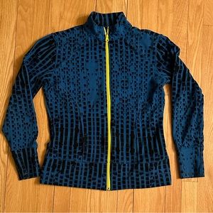 Classic Sports Activewear Women’s Blue Black Full-Zip Jacket, Size M